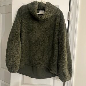Lulu Lemon XL Plush Olive Green Cowl Neck Sweater/ Fleece NWOT